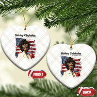 Shirley Chisholm For President 1972 With American Flag Ceramic Ornament
