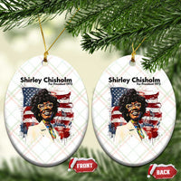 Shirley Chisholm For President 1972 With American Flag Ceramic Ornament