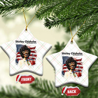 Shirley Chisholm For President 1972 With American Flag Ceramic Ornament