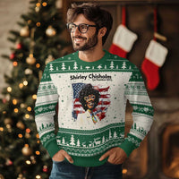 Shirley Chisholm For President 1972 With American Flag Ugly Christmas Sweater