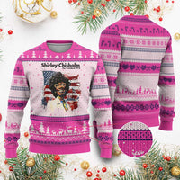 Shirley Chisholm For President 1972 With American Flag Ugly Christmas Sweater