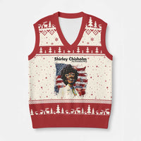 Shirley Chisholm For President 1972 With American Flag V-Neck Knit Sweater Vest