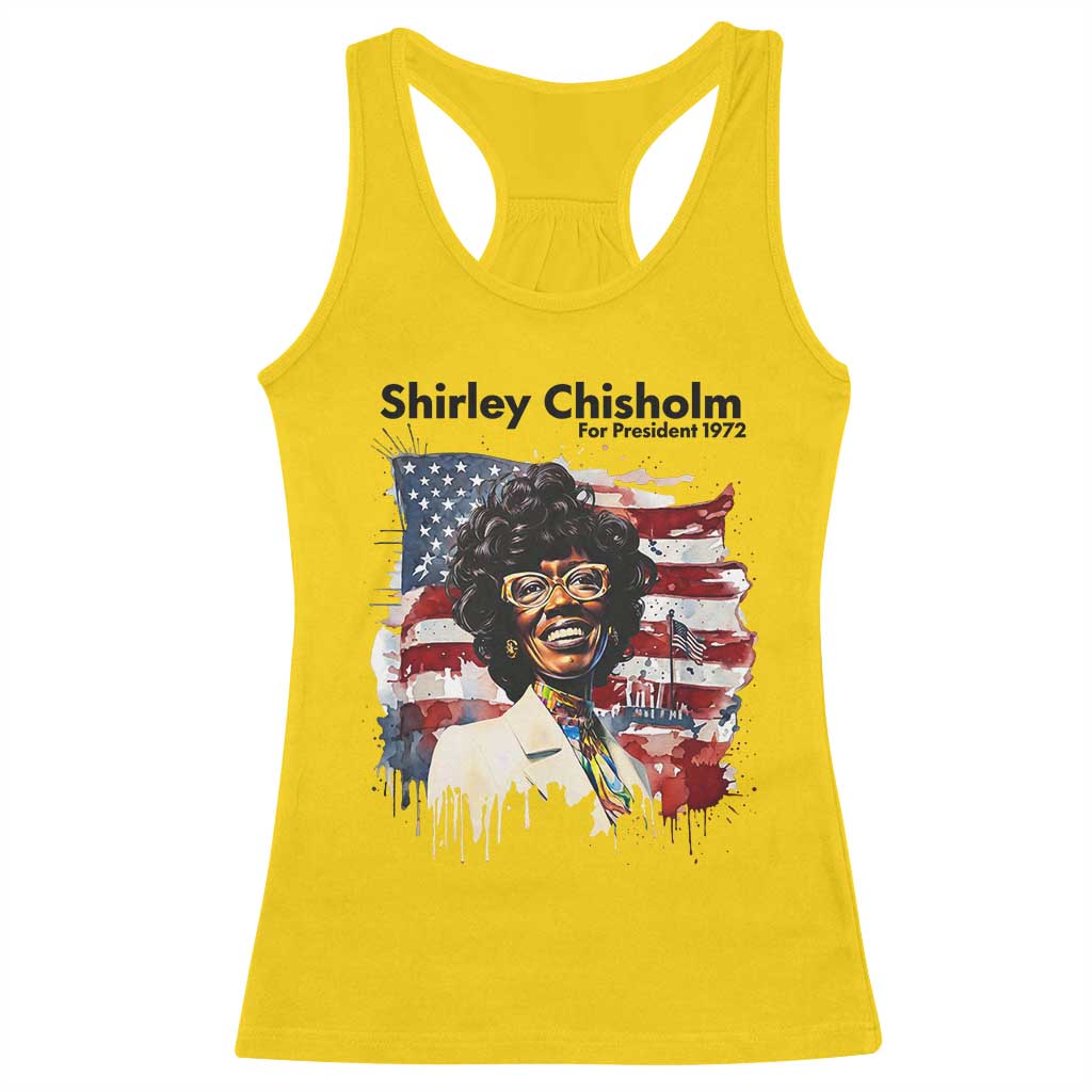 Shirley Chisholm For President 1972 With American Flag Racerback Tank Top
