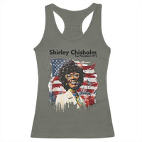 Shirley Chisholm For President 1972 With American Flag Racerback Tank Top