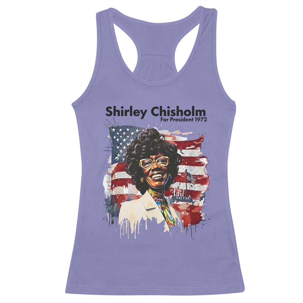 Shirley Chisholm For President 1972 With American Flag Racerback Tank Top