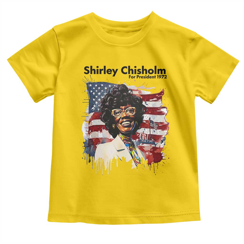 Shirley Chisholm For President 1972 With American Flag Toddler T Shirt