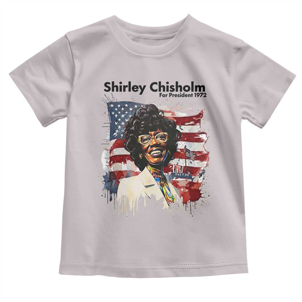 Shirley Chisholm For President 1972 With American Flag Toddler T Shirt