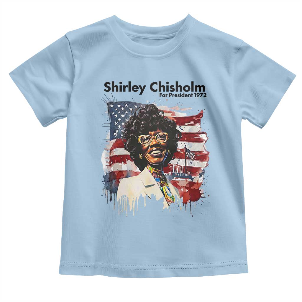 Shirley Chisholm For President 1972 With American Flag Toddler T Shirt