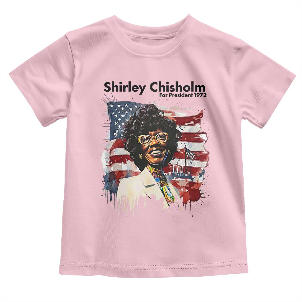Shirley Chisholm For President 1972 With American Flag Toddler T Shirt