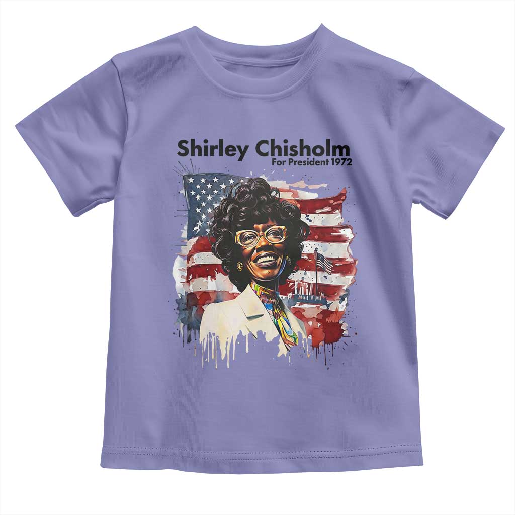 Shirley Chisholm For President 1972 With American Flag Toddler T Shirt