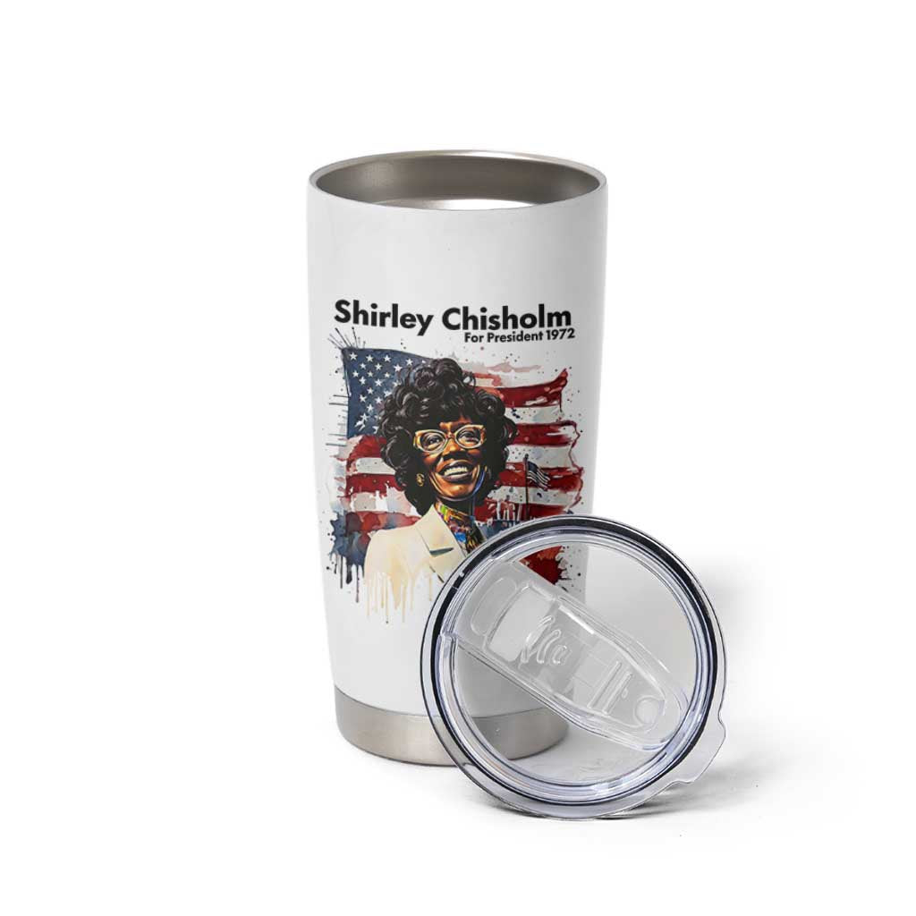 Shirley Chisholm For President 1972 With American Flag Tumbler Cup