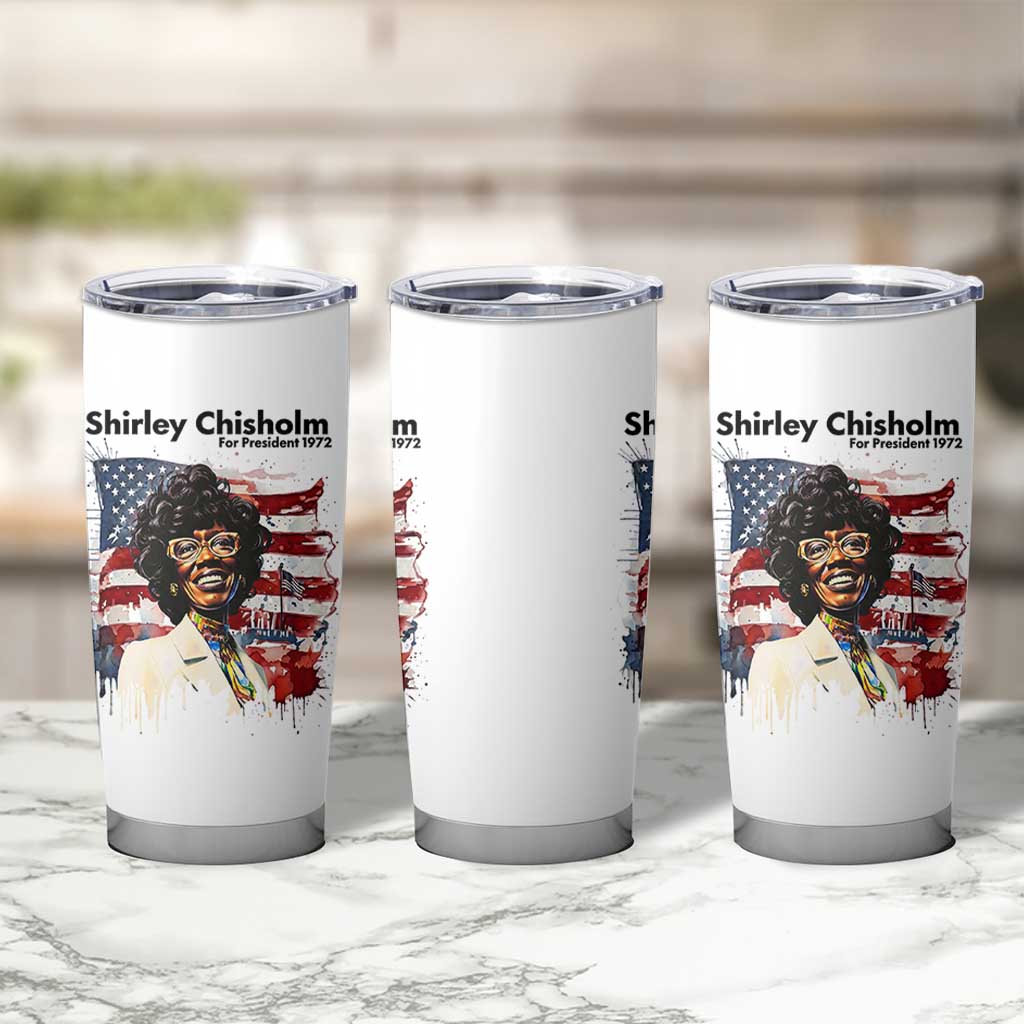 Shirley Chisholm For President 1972 With American Flag Tumbler Cup