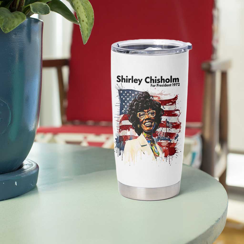 Shirley Chisholm For President 1972 With American Flag Tumbler Cup