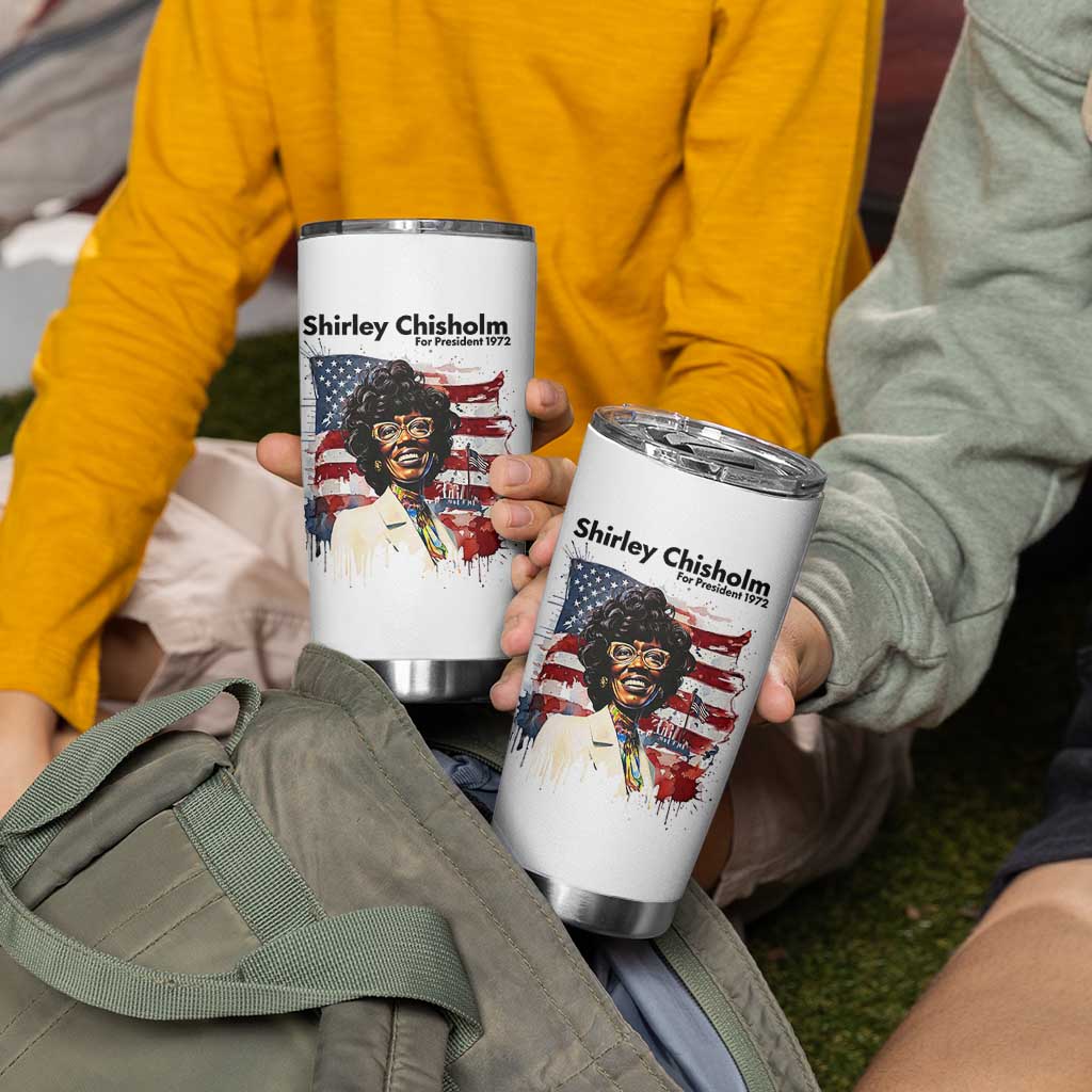 Shirley Chisholm For President 1972 With American Flag Tumbler Cup