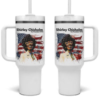 Shirley Chisholm For President 1972 With American Flag Tumbler With Handle