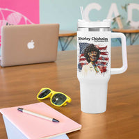 Shirley Chisholm For President 1972 With American Flag Tumbler With Handle
