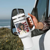 Shirley Chisholm For President 1972 With American Flag Tumbler With Handle
