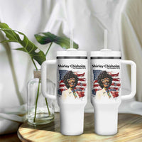 Shirley Chisholm For President 1972 With American Flag Tumbler With Handle