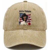 Shirley Chisholm For President 1972 With American Flag Washed Cotton Baseball Cap