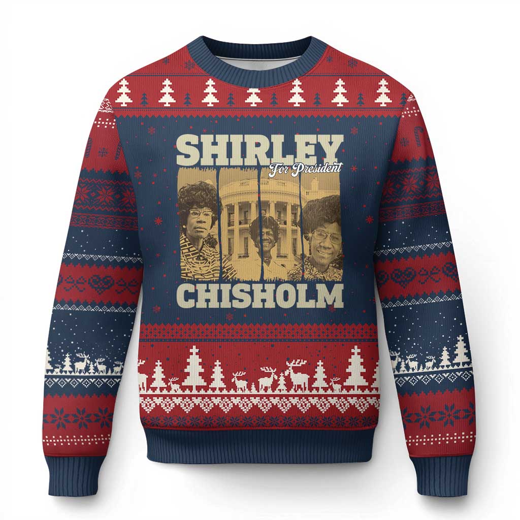 Shirley Chisholm For President Ugly Christmas Sweater Historic Women Leader