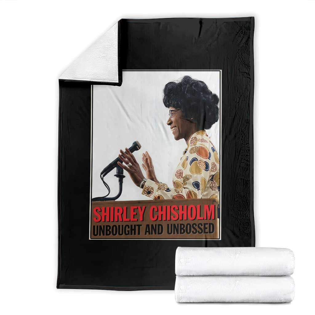Shirley Chisholm Feminist Empowerment Throw Blanket Unbought And Unbossed