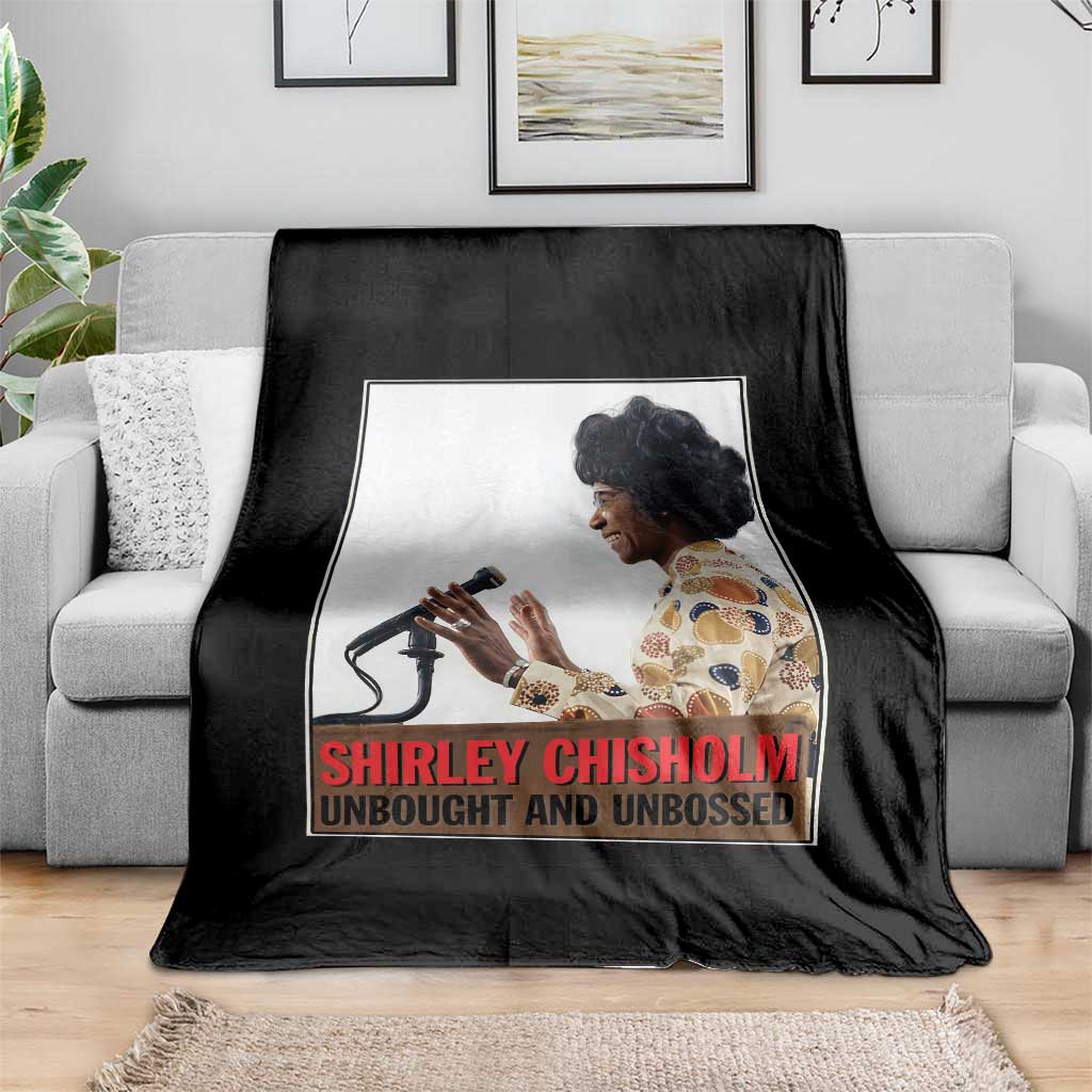 Shirley Chisholm Feminist Empowerment Throw Blanket Unbought And Unbossed