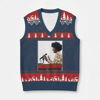 Shirley Chisholm Feminist Empowerment V-Neck Knit Sweater Vest Unbought And Unbossed