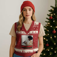 Shirley Chisholm Feminist Empowerment V-Neck Knit Sweater Vest Unbought And Unbossed