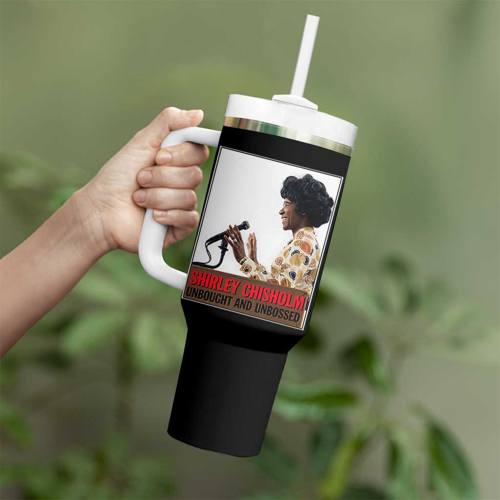 Shirley Chisholm Feminist Empowerment Tumbler With Handle Unbought And Unbossed