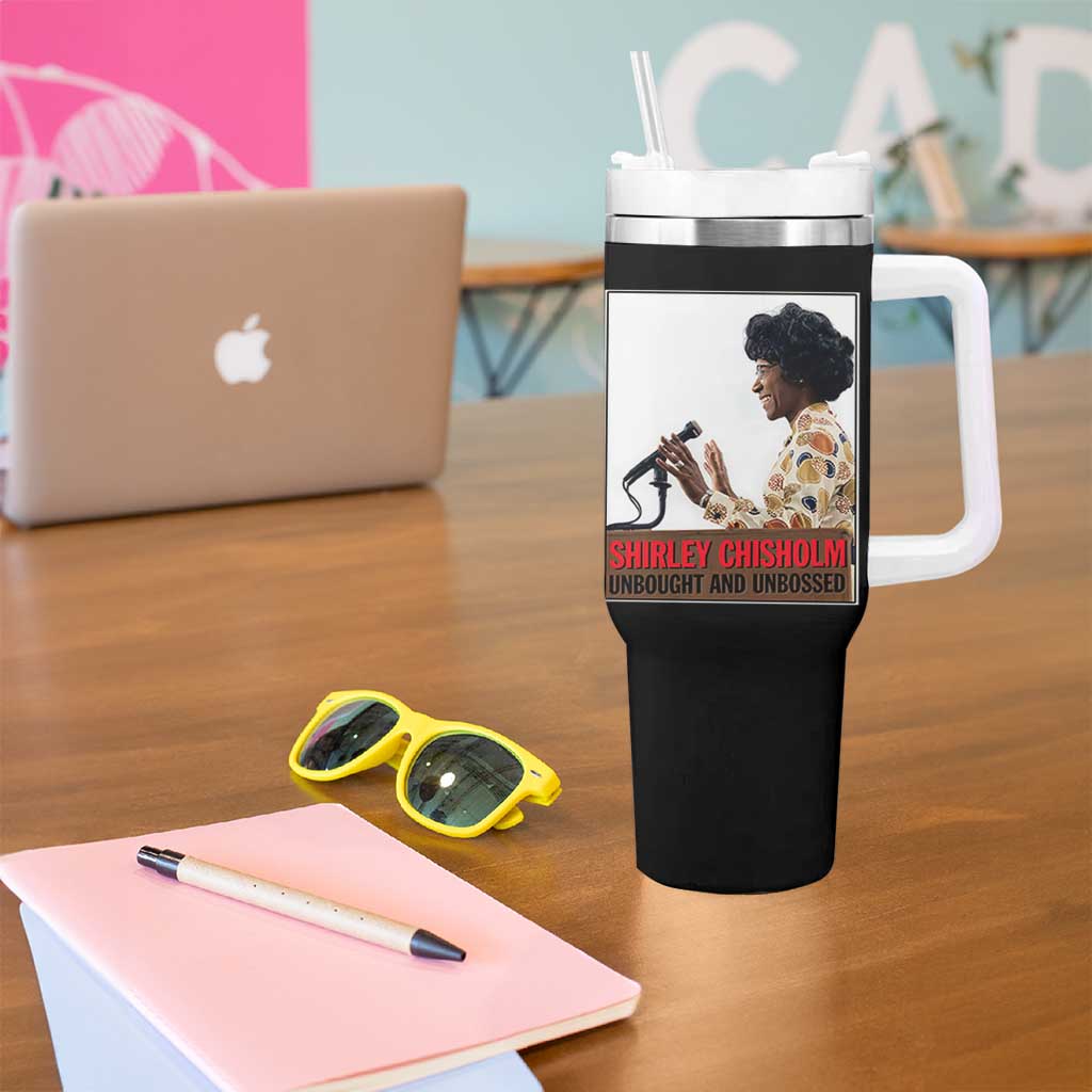 Shirley Chisholm Feminist Empowerment Tumbler With Handle Unbought And Unbossed