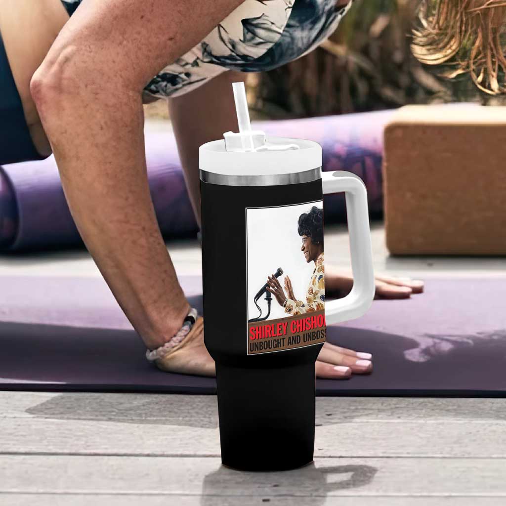 Shirley Chisholm Feminist Empowerment Tumbler With Handle Unbought And Unbossed
