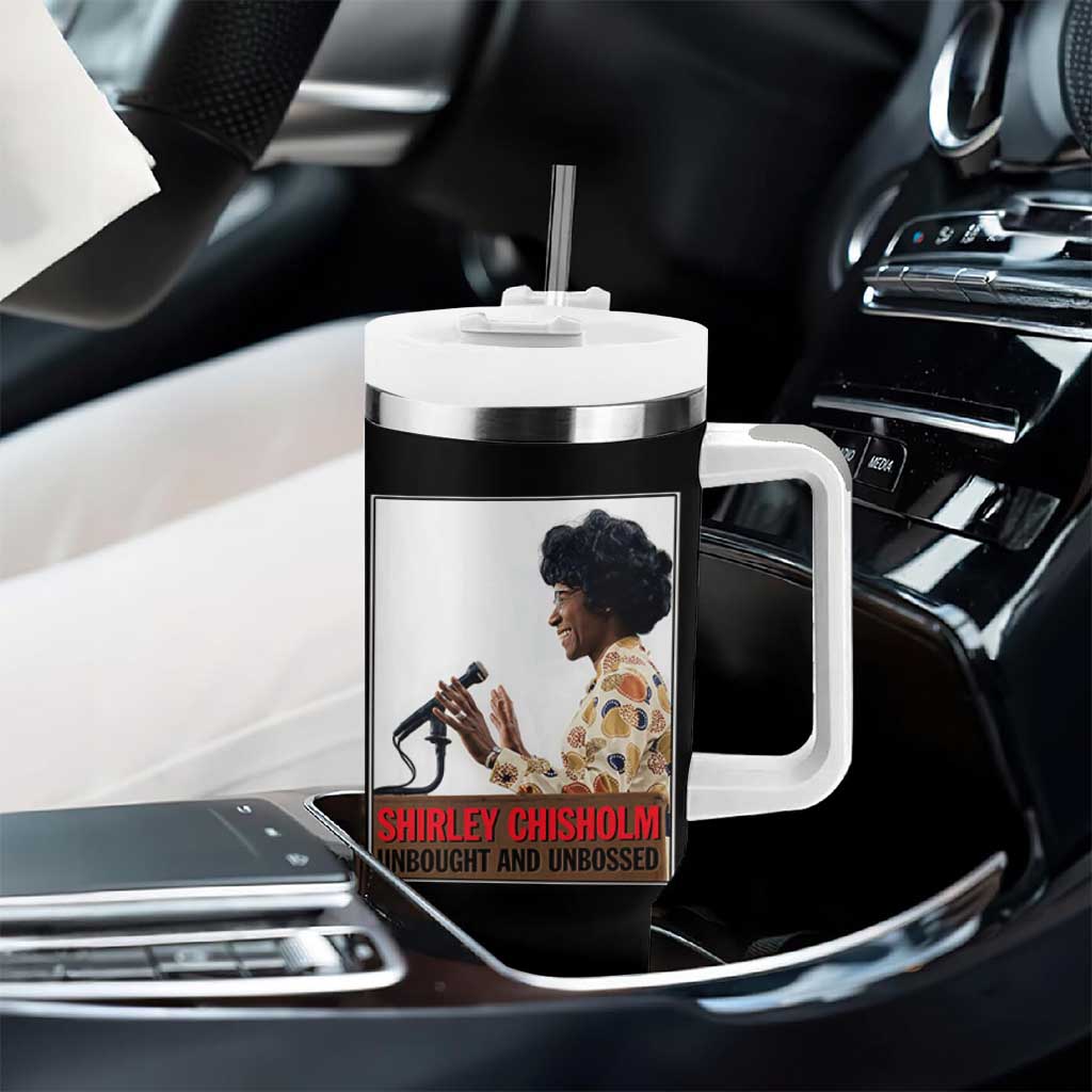 Shirley Chisholm Feminist Empowerment Tumbler With Handle Unbought And Unbossed