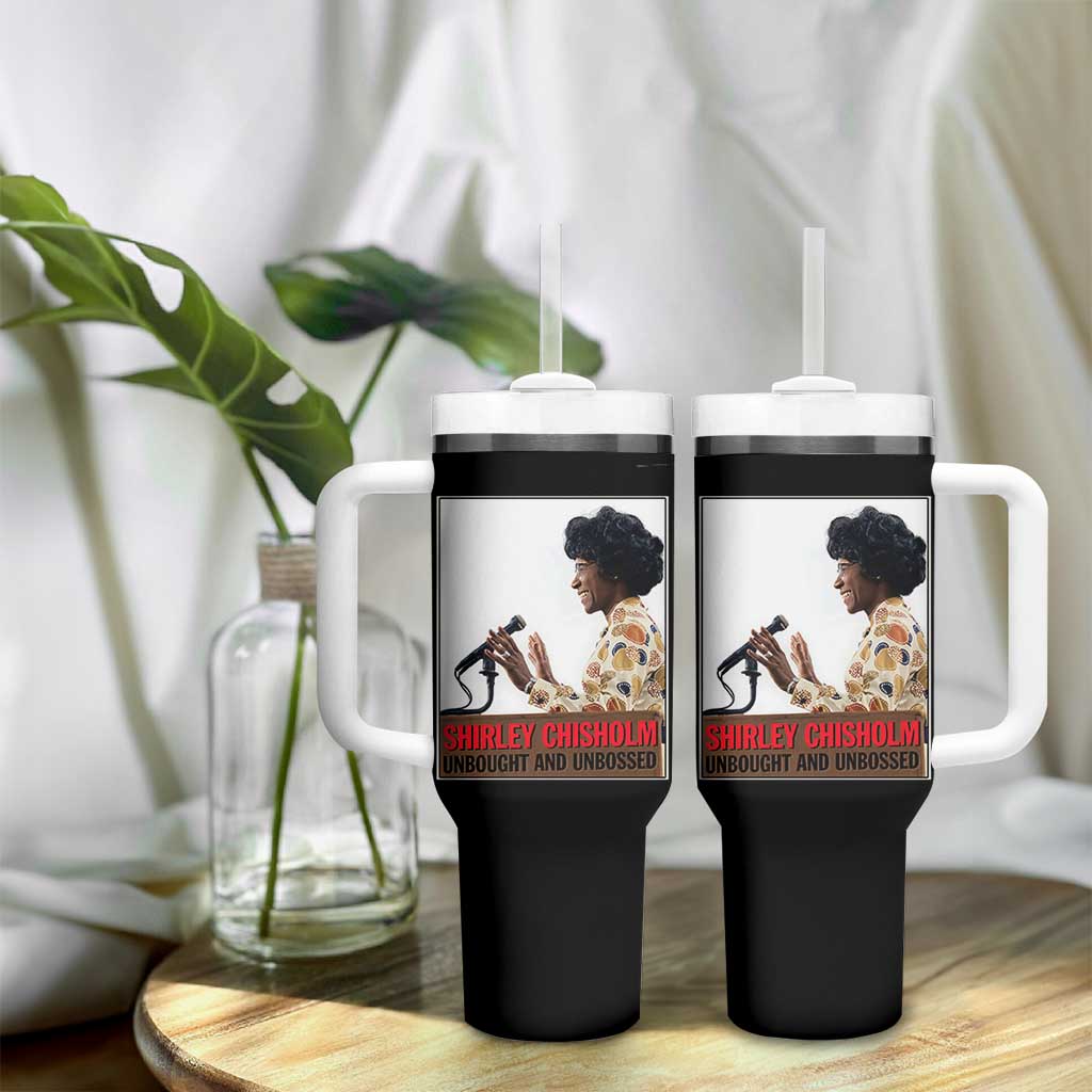 Shirley Chisholm Feminist Empowerment Tumbler With Handle Unbought And Unbossed