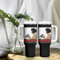 Shirley Chisholm Feminist Empowerment Tumbler With Handle Unbought And Unbossed