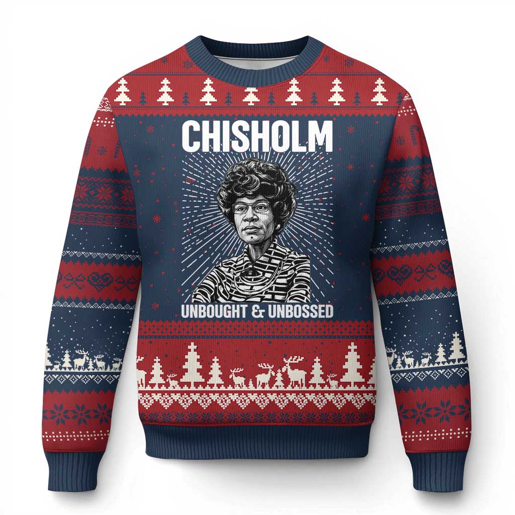 Shirley Chisholm Unbought And Unbossed Feminist Ugly Christmas Sweater