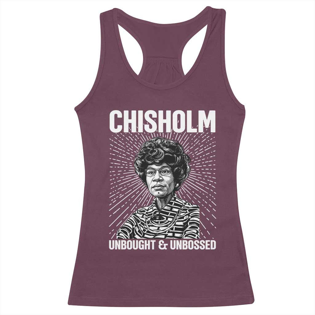 Shirley Chisholm Unbought And Unbossed Feminist Racerback Tank Top