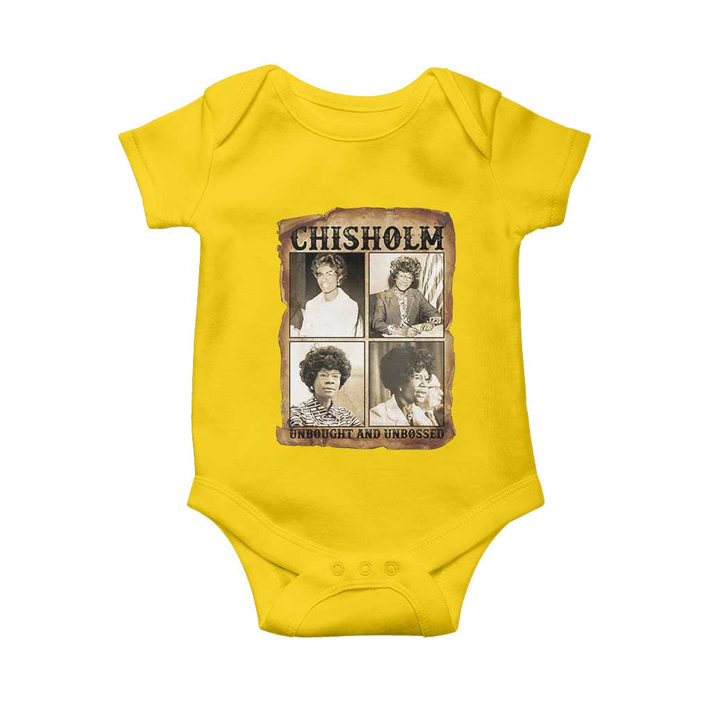 Vintage Shirley Chisholm Unbought And Unbossed Baby Onesie Womens History Month