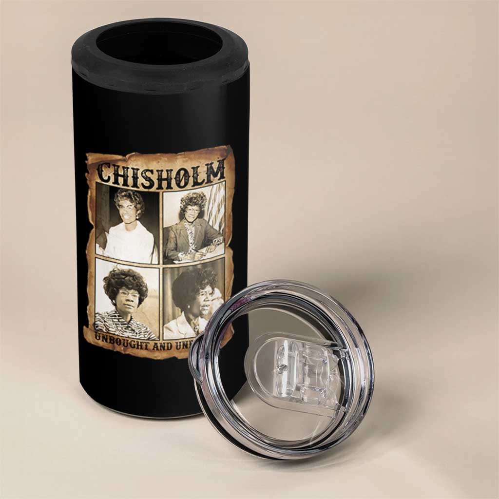 Vintage Shirley Chisholm Unbought And Unbossed 4 in 1 Can Cooler Tumbler Womens History Month