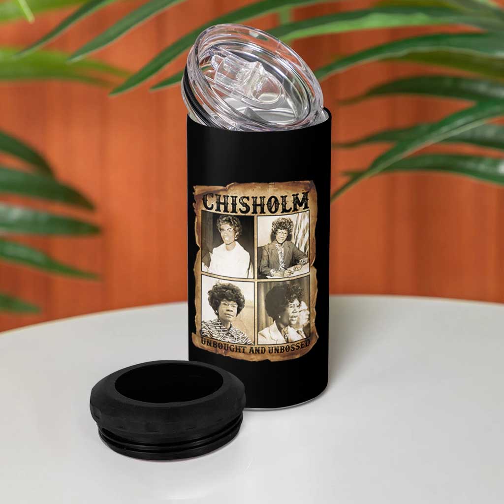 Vintage Shirley Chisholm Unbought And Unbossed 4 in 1 Can Cooler Tumbler Womens History Month