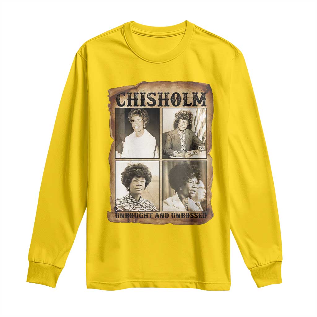 Vintage Shirley Chisholm Unbought And Unbossed Long Sleeve Shirt Womens History Month