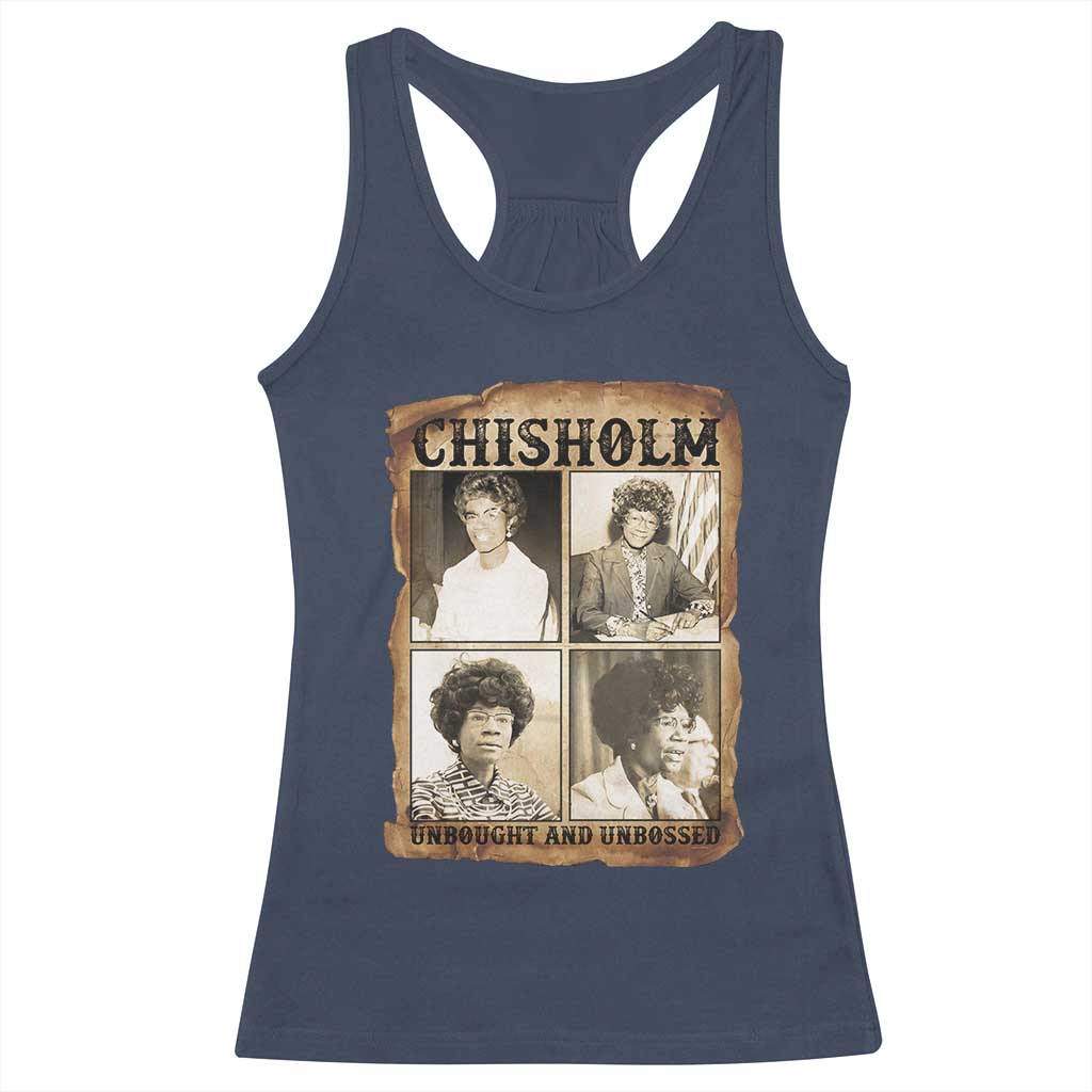 Vintage Shirley Chisholm Unbought And Unbossed Racerback Tank Top Womens History Month