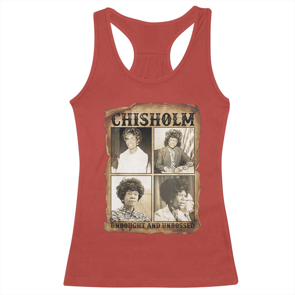 Vintage Shirley Chisholm Unbought And Unbossed Racerback Tank Top Womens History Month