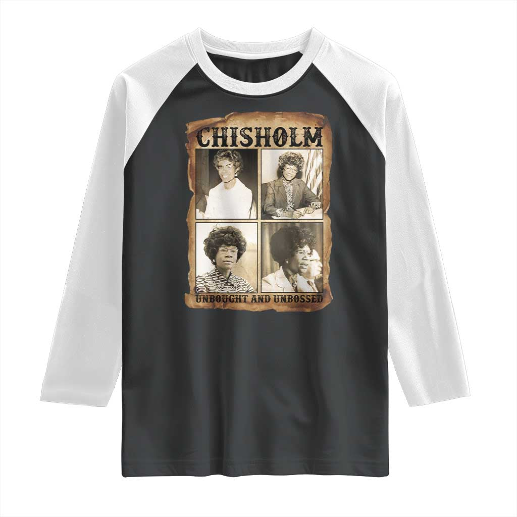 Vintage Shirley Chisholm Unbought And Unbossed Raglan Shirt Womens History Month