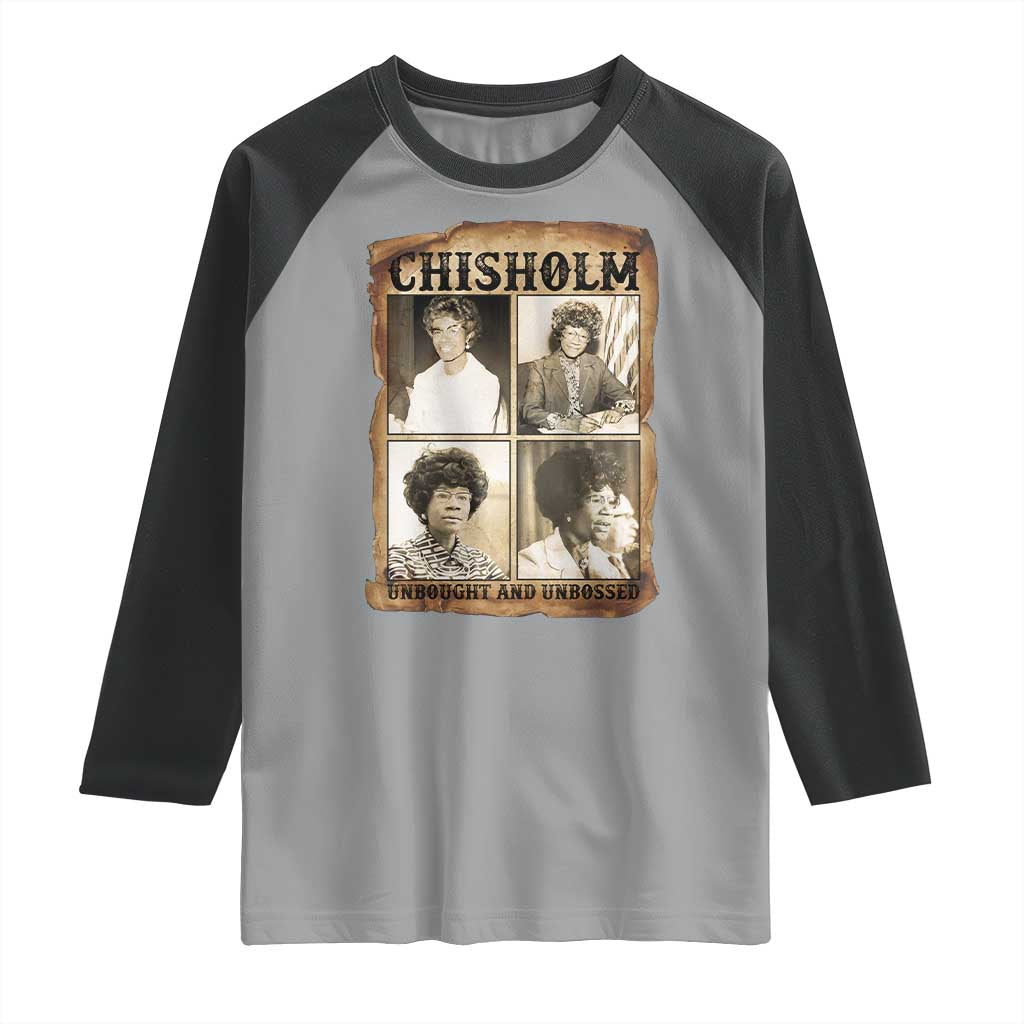 Vintage Shirley Chisholm Unbought And Unbossed Raglan Shirt Womens History Month