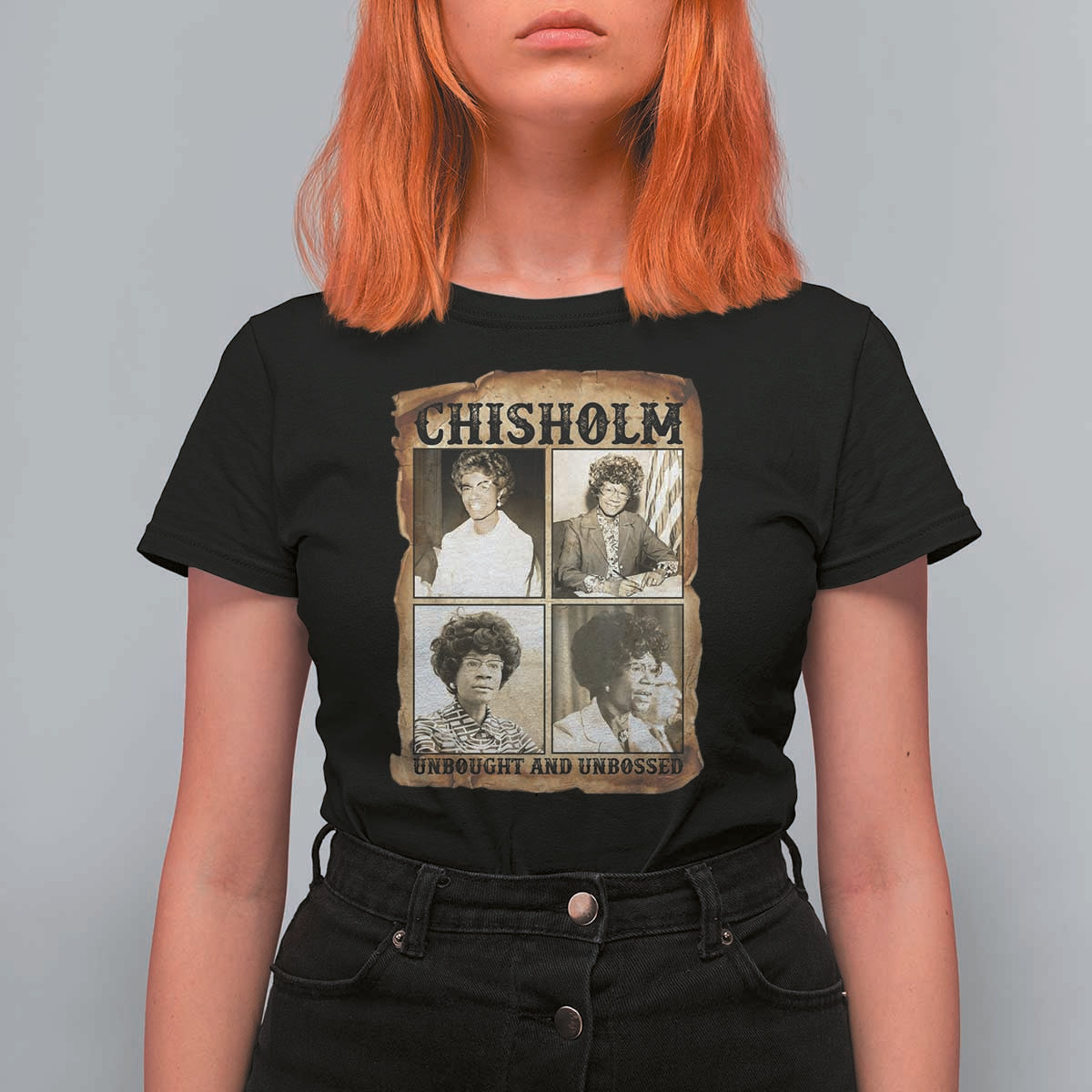 Vintage Shirley Chisholm Unbought And Unbossed T Shirt For Women Womens History Month
