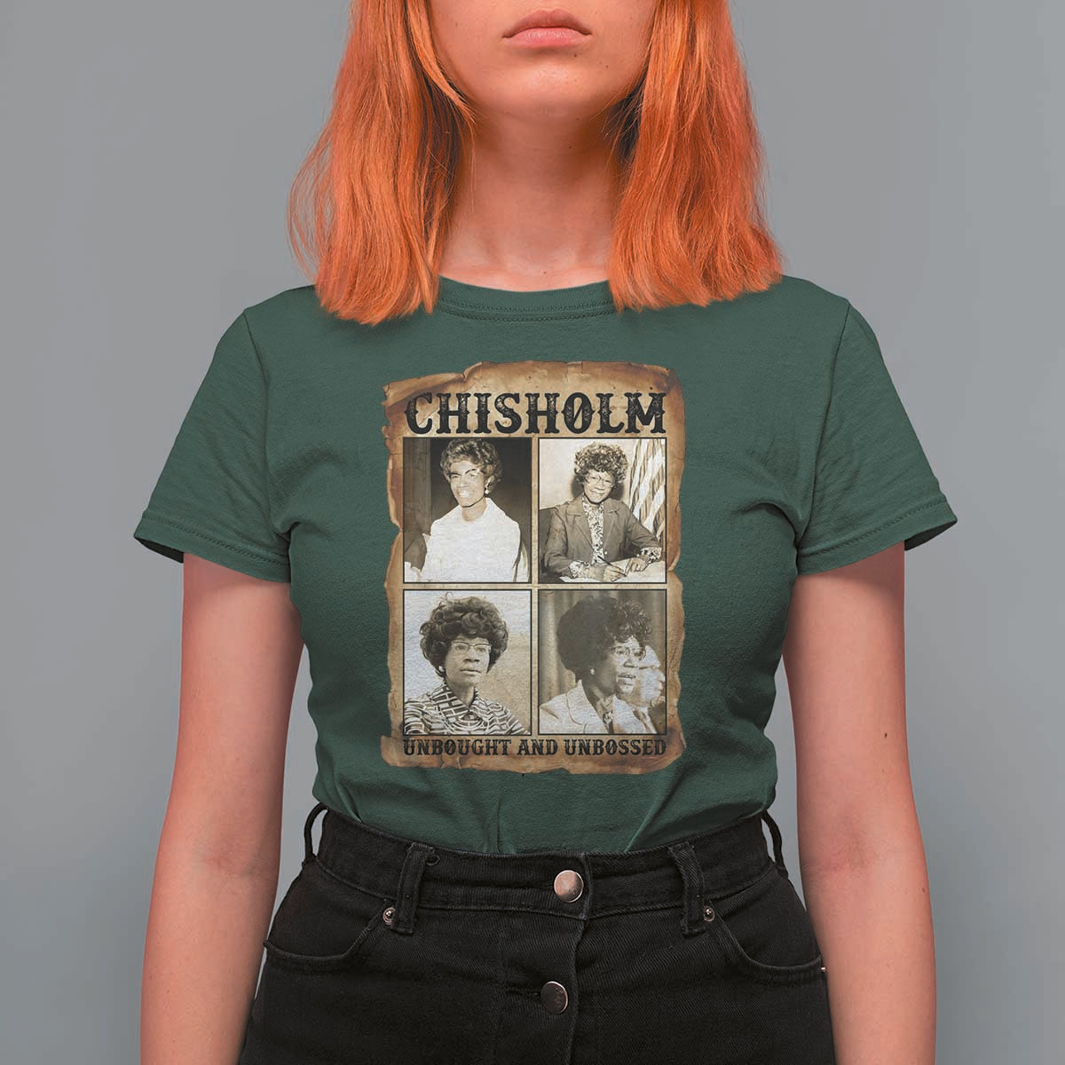 Vintage Shirley Chisholm Unbought And Unbossed T Shirt For Women Womens History Month