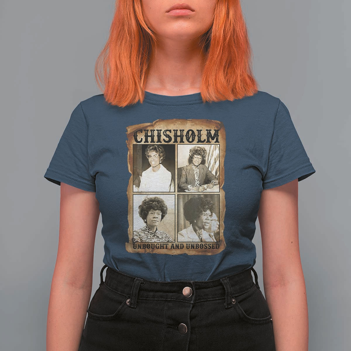 Vintage Shirley Chisholm Unbought And Unbossed T Shirt For Women Womens History Month