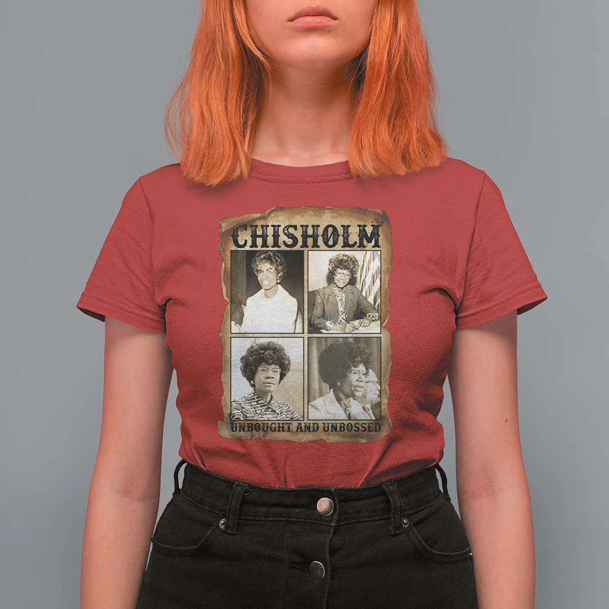 Vintage Shirley Chisholm Unbought And Unbossed T Shirt For Women Womens History Month