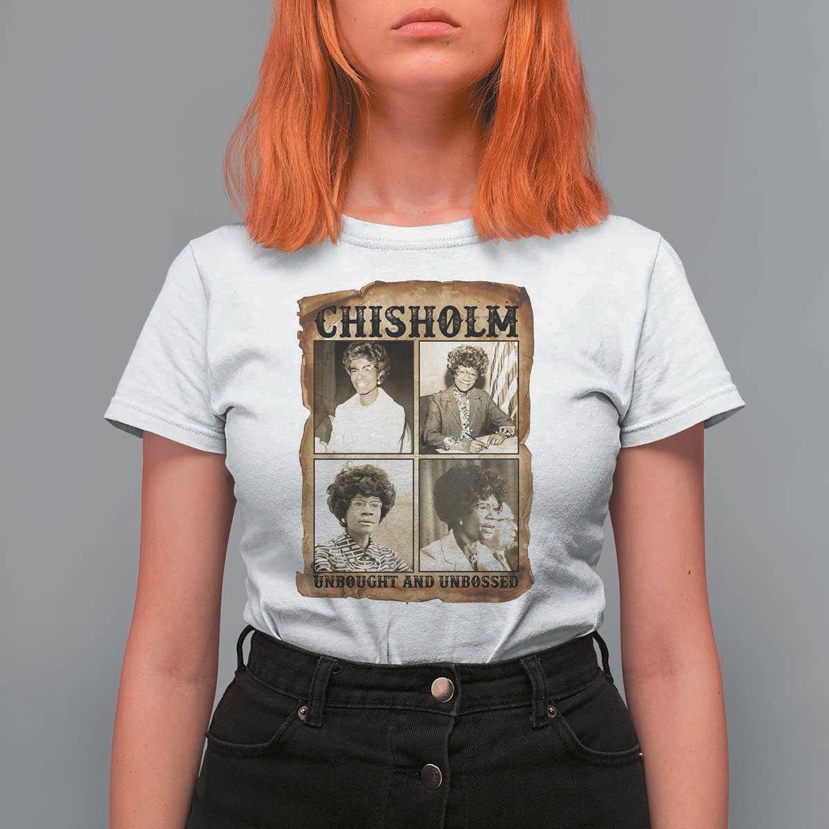 Vintage Shirley Chisholm Unbought And Unbossed T Shirt For Women Womens History Month
