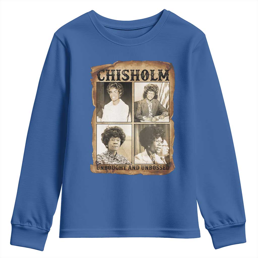Vintage Shirley Chisholm Unbought And Unbossed Youth Sweatshirt Womens History Month